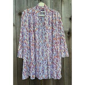 Multiples Colorful Kimono Cardigan Long Sleeve Open Front Lightweight One Size